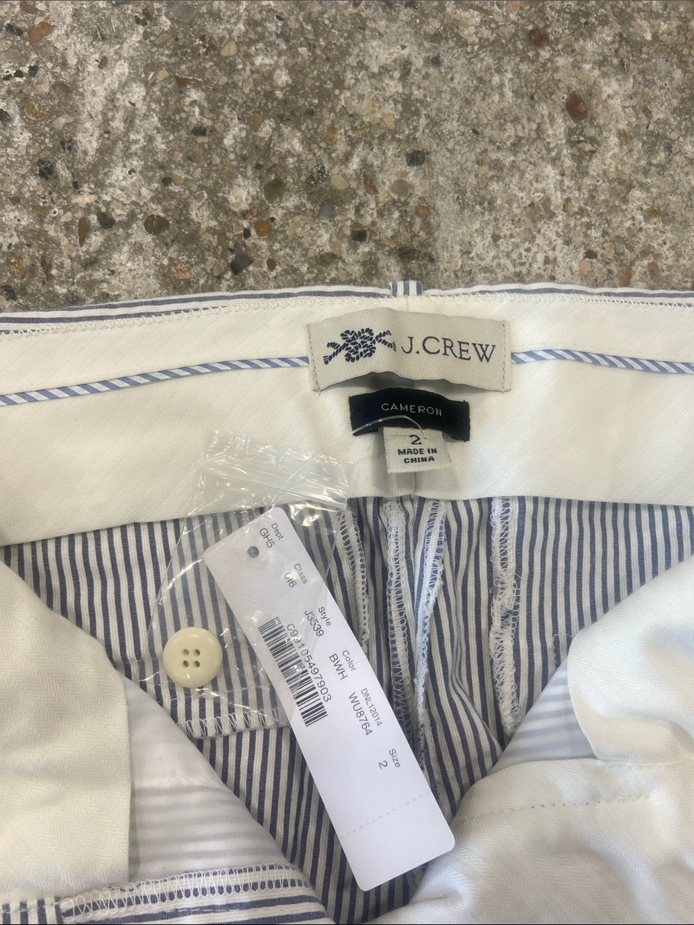 J. Crew Cameron Striped Shorts - White & Blue Pinstripe